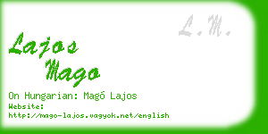 lajos mago business card