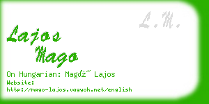 lajos mago business card